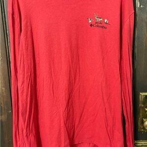 Columbia Men's Vibrant Red Long Sleeve Tee